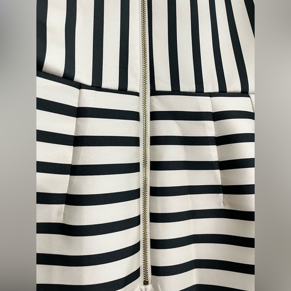 TOP SHOP - striped black white tailored fitted cocktail dress size US 4 - Picture 12 of 15